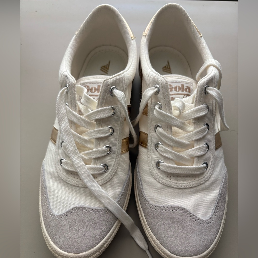 Gola - Badminton Stylw - Women's White and Gray Sneakers - Size 7